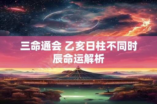 三命通会 乙亥日柱不同时辰命运解析