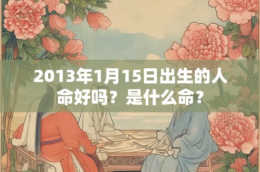 2013年1月15日出生的人命好吗？是什么命？