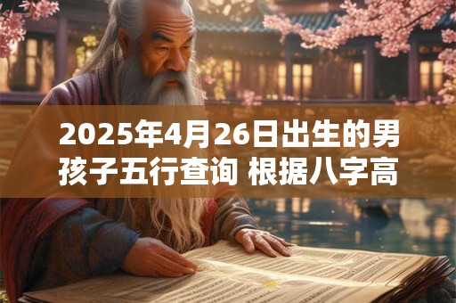 2025年4月26日出生的男孩子五行查询 根据八字高分起名