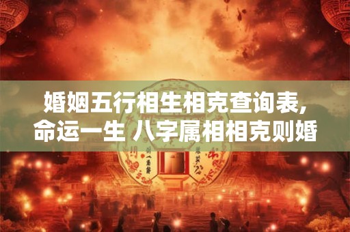 婚姻五行相生相克查询表,命运一生 八字属相相克则婚姻相克