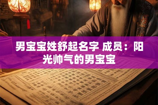 男宝宝姓舒起名字 成员：阳光帅气的男宝宝