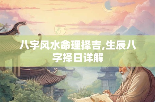 八字风水命理择吉,生辰八字择日详解