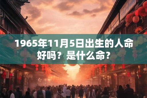1965年11月5日出生的人命好吗？是什么命？