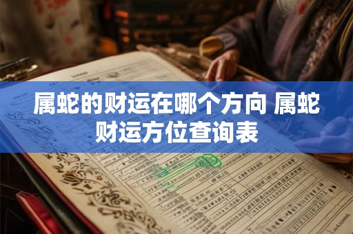 属蛇的财运在哪个方向 属蛇财运方位查询表
