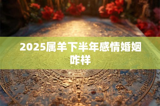 2025属羊下半年感情婚姻咋样