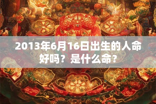 2013年6月16日出生的人命好吗？是什么命？