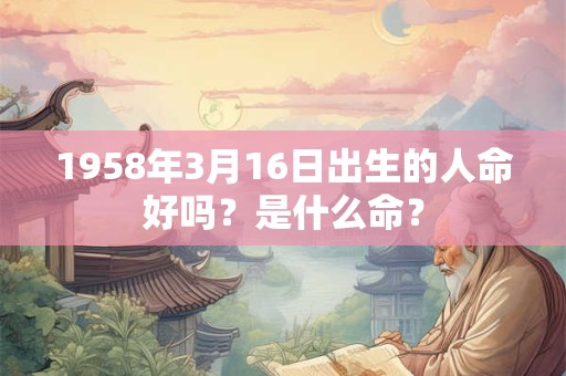 1958年3月16日出生的人命好吗？是什么命？