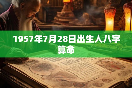 1957年7月28日出生人八字算命