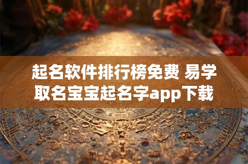 起名软件排行榜免费 易学取名宝宝起名字app下载