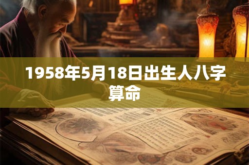 1958年5月18日出生人八字算命