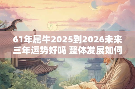 61年属牛2025到2026未来三年运势好吗 整体发展如何
