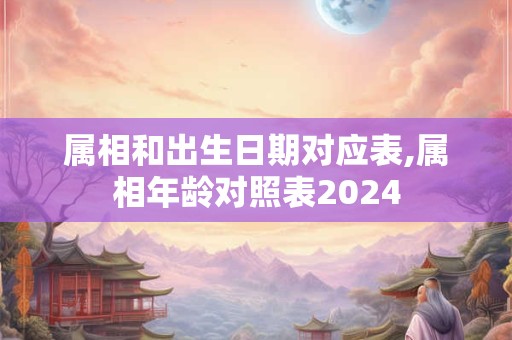 属相和出生日期对应表,属相年龄对照表2024