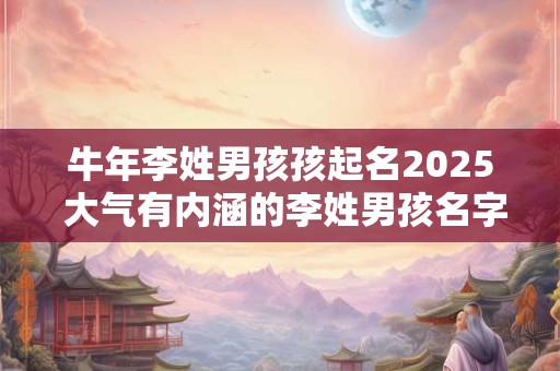 牛年李姓男孩孩起名2025 大气有内涵的李姓男孩名字