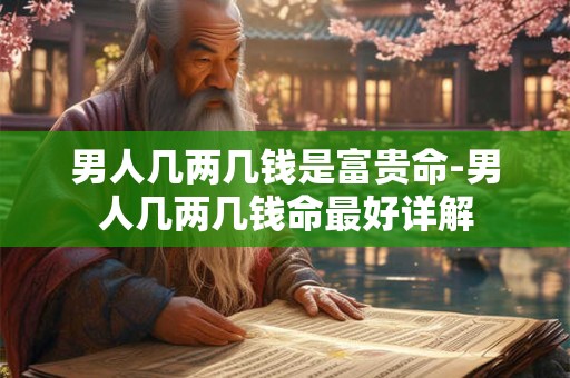 男人几两几钱是富贵命-男人几两几钱命最好详解