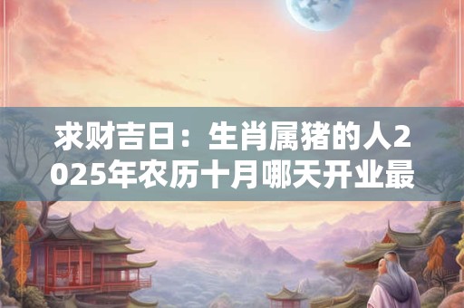 求财吉日:生肖属猪的人2025年农历十月哪天开业最好 求财吉日:生肖属猪的人2025年农历十月哪天开业最好