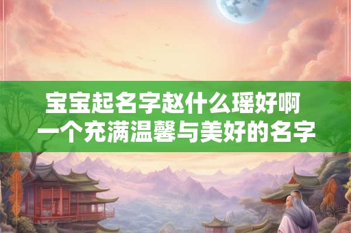 宝宝起名字赵什么瑶好啊 一个充满温馨与美好的名字 宝宝起名字赵什么瑶好啊 一个充满温馨与美好的名字