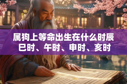 属狗上等命出生在什么时辰 巳时、午时、申时、亥时 属狗上等命出生在什么时辰 巳时、午时、申时、亥时
