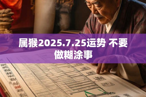 属猴2025.7.25运势 不要做糊涂事