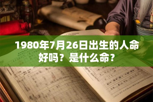 1980年7月26日出生的人命好吗？是什么命？