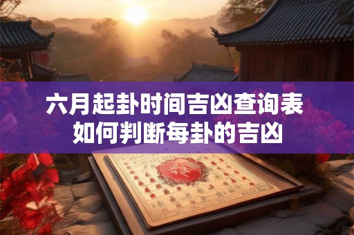 六月起卦时间吉凶查询表 如何判断每卦的吉凶