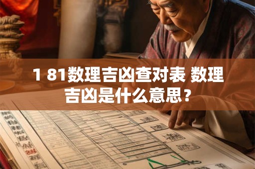 1 81数理吉凶查对表 数理吉凶是什么意思？