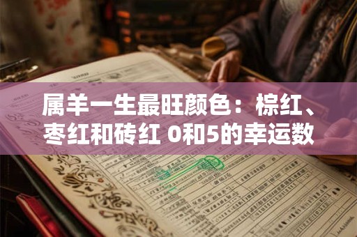 属羊一生最旺颜色：棕红、枣红和砖红 0和5的幸运数字
