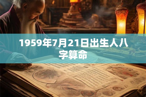 1959年7月21日出生人八字算命 1959年7月21日出生人八字算命