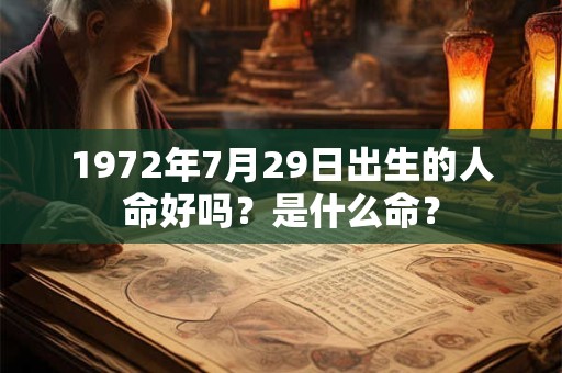 1972年7月29日出生的人命好吗？是什么命？