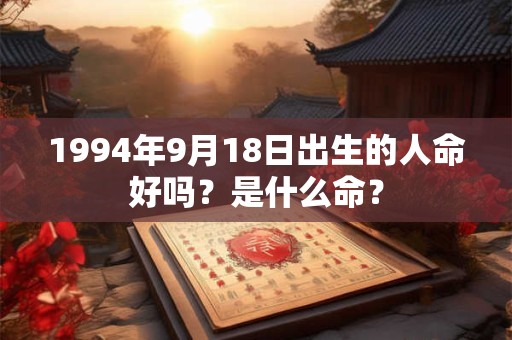 1994年9月18日出生的人命好吗？是什么命？