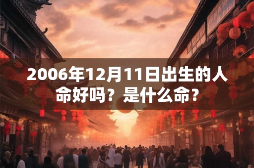 2006年12月11日出生的人命好吗？是什么命？