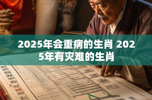 2025年会重病的生肖 2025年有灾难的生肖