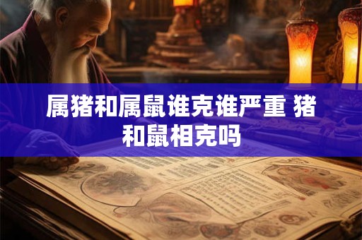 属猪和属鼠谁克谁严重 猪和鼠相克吗
