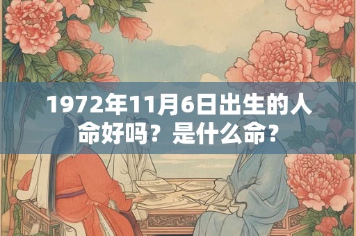 1972年11月6日出生的人命好吗？是什么命？