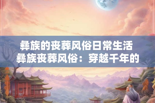 彝族的丧葬风俗日常生活 彝族丧葬风俗：穿越千年的生死传奇