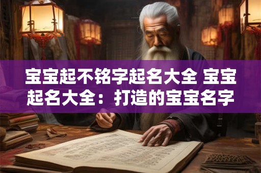 宝宝起不铭字起名大全 宝宝起名大全：打造的宝宝名字