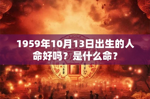 1959年10月13日出生的人命好吗？是什么命？