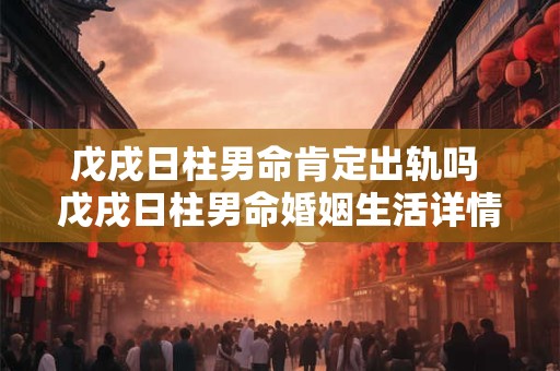 戊戌日柱男命肯定出轨吗 戊戌日柱男命婚姻生活详情 戊戌日柱男命肯定出轨吗 戊戌日柱男命婚姻生活详情