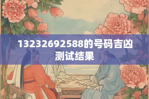 13232692588的号码吉凶测试结果