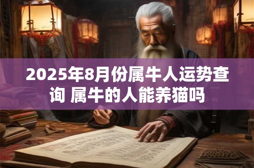 2026年8月份属牛人运势查询 属牛的人能养猫吗