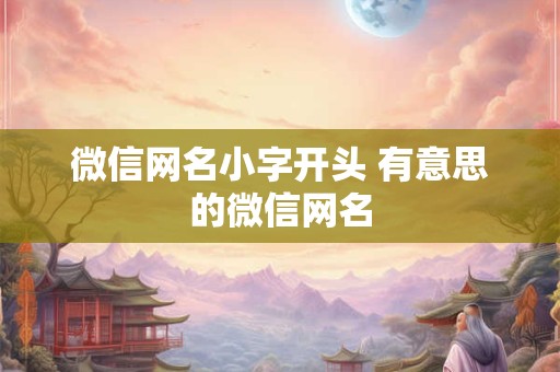 微信网名小字开头 有意思的微信网名