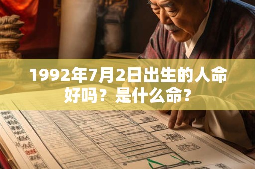 1992年7月2日出生的人命好吗？是什么命？