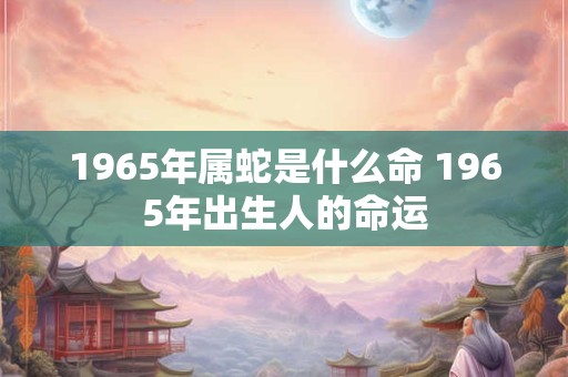 1965年属蛇是什么命 1965年出生人的命运