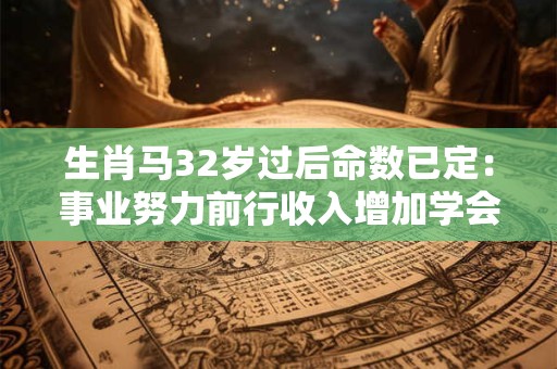 生肖马32岁过后命数已定：事业努力前行收入增加学会重视家庭