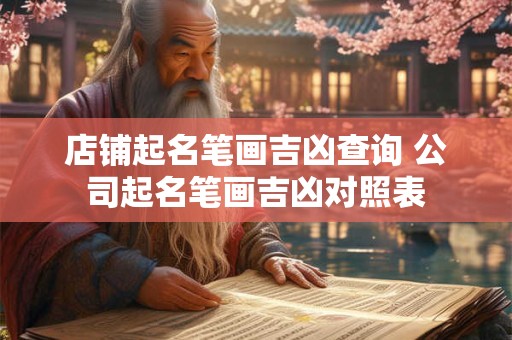 店铺起名笔画吉凶查询 公司起名笔画吉凶对照表
