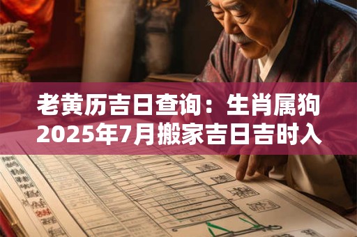 老黄历吉日查询：生肖属狗2025年7月搬家吉日吉时入宅查询
