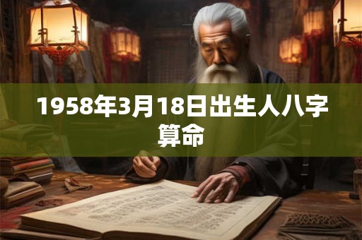 1958年3月18日出生人八字算命
