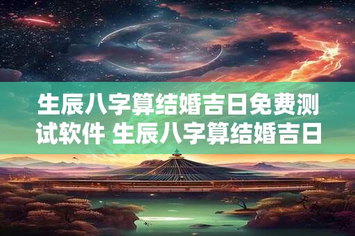 生辰八字算结婚吉日免费测试软件 生辰八字算结婚吉日免费测试