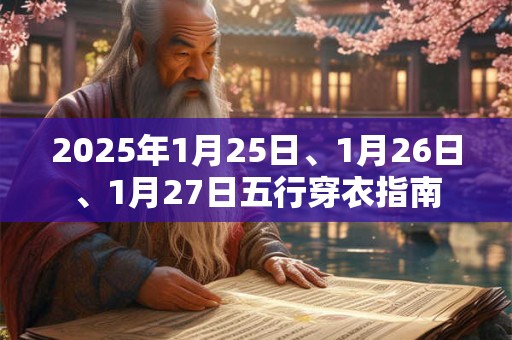2025年1月25日、1月26日、1月27日五行穿衣指南