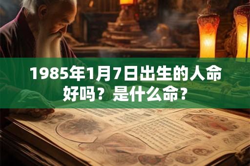 1985年1月7日出生的人命好吗？是什么命？