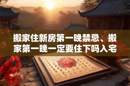 搬家住新房第一晚禁忌、搬家第一晚一定要住下吗入宅注意事项有哪些